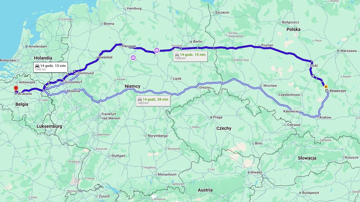 Polska, 26-067 Strawczyn - Belgia, 1020 Bruksela