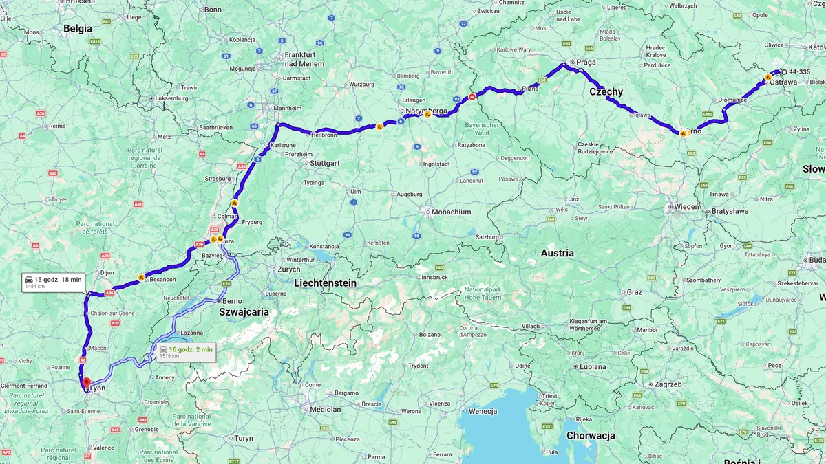 Polska, 44-335 Jastrzębie-Zdrój - Francja, 69007 Lyon