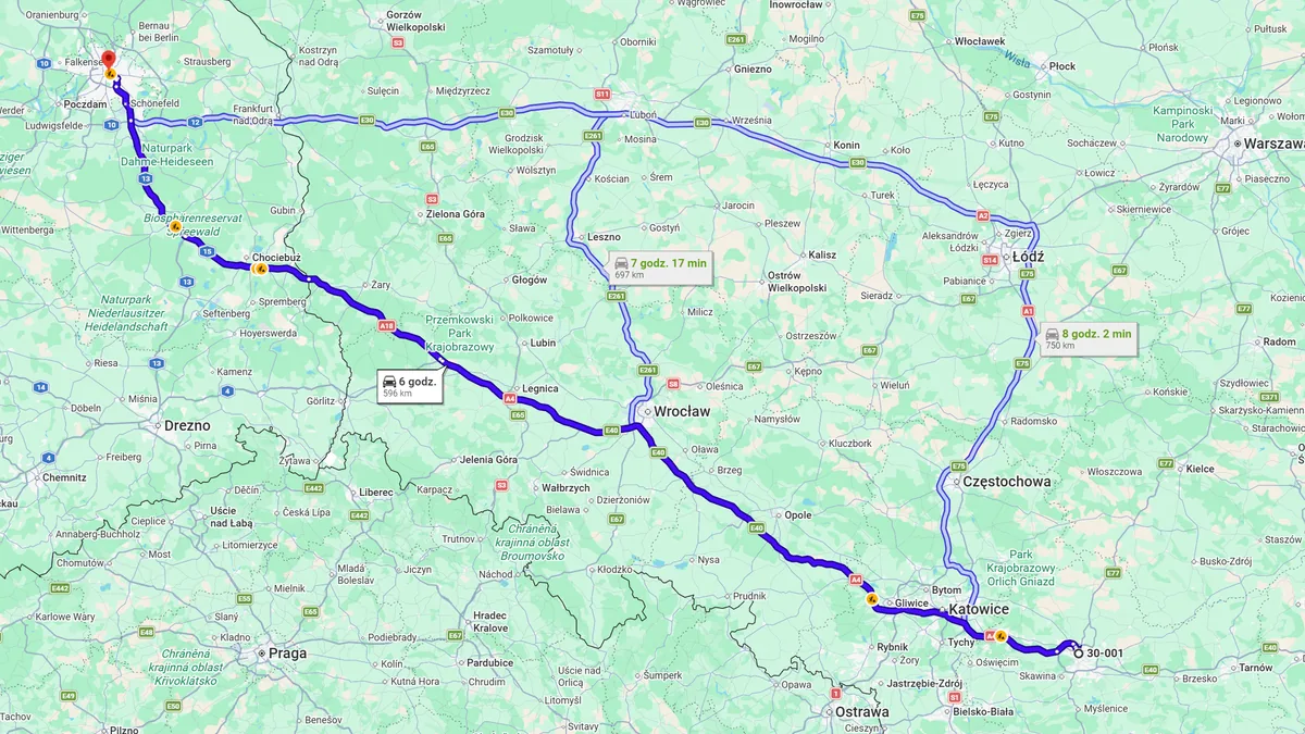 Polska, 30-001 Kraków - Niemcy, Berlin