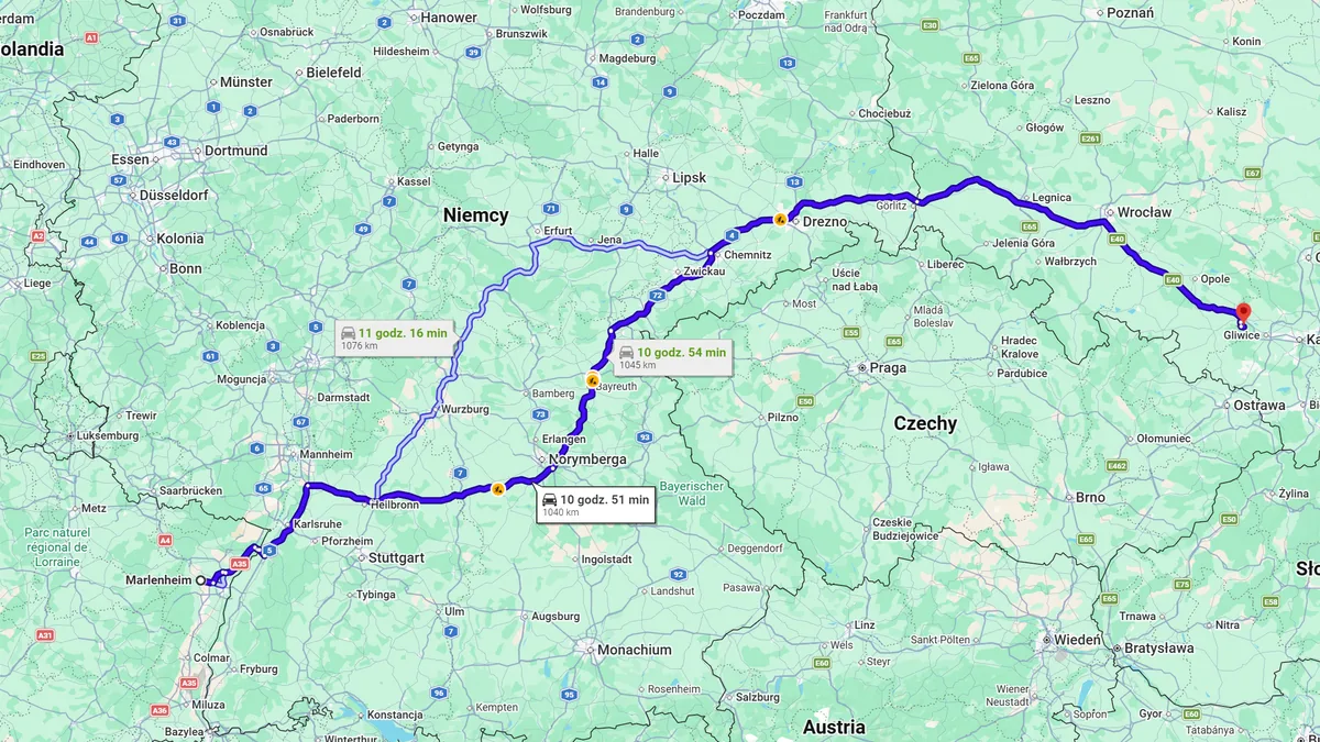 Francja, 67520 Marlenheim - Polska, 44-160 Bojszów