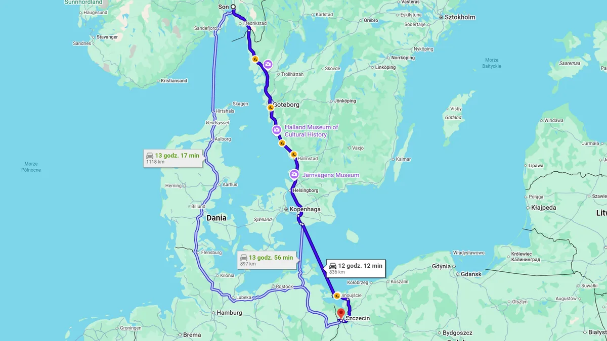 Norwegia, 1555 Son - Polska, 70-001 Szczecin