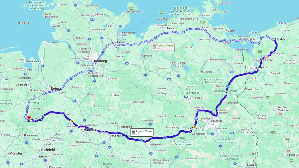 Niemcy, 49401 Damme - Polska, 88-200 Gryfice