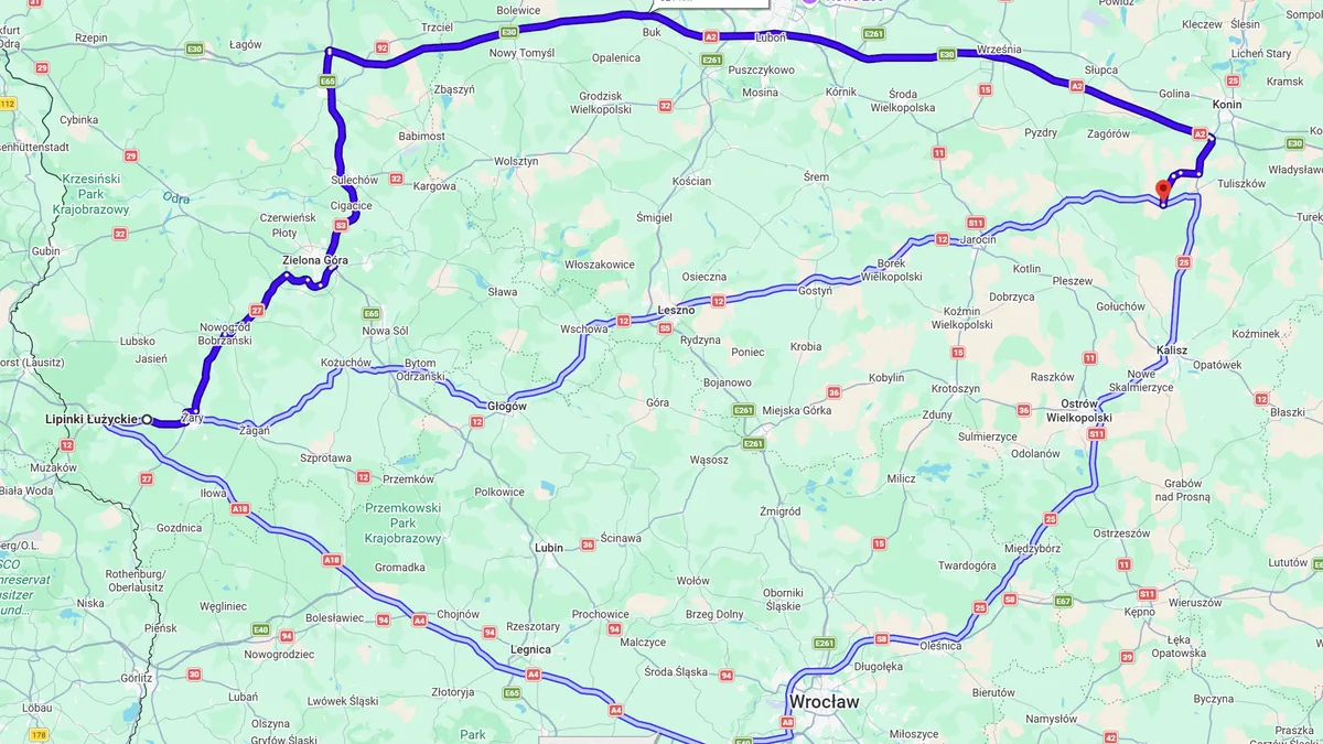 Polska, 68-213 Lipianki Łużyckie - Polska, 62-580 Grodziec