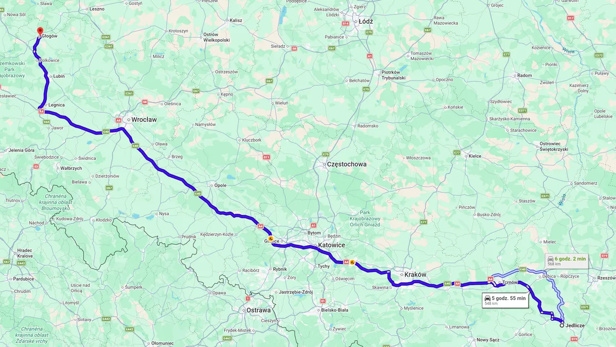 Polska, 38-460 Jedlicze - Polska, 67-200 Głogów