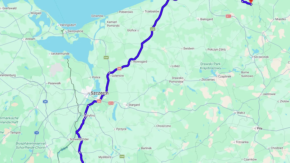 Polska, 74-505 Mieszkowice - Polska, 76-010 Polanów