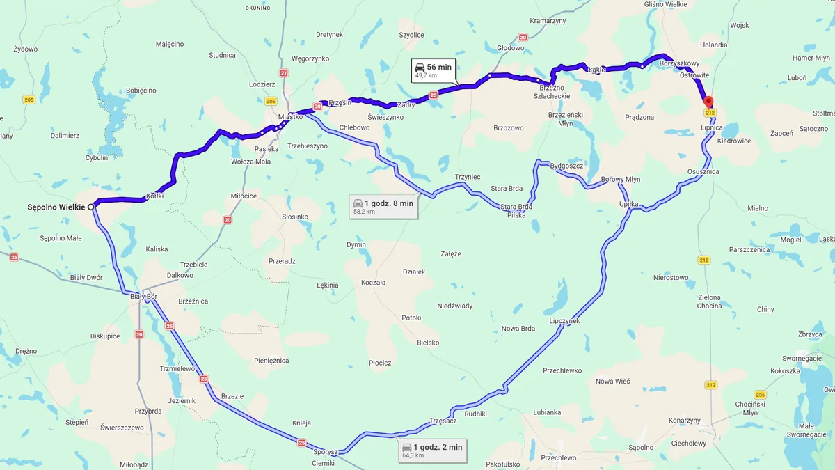 Polska, 78-426 Sępolno Wielkie - Polska, 77-130 Lipnica